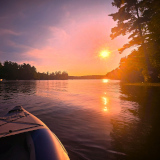 Photograph of sunset over a lake